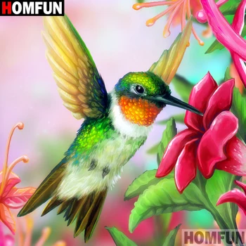 

HOMFUN Full Square/Round Drill 5D DIY Diamond Painting "Birds and flowers" 3D Diamond Embroidery Cross Stitch Home Decor A19024