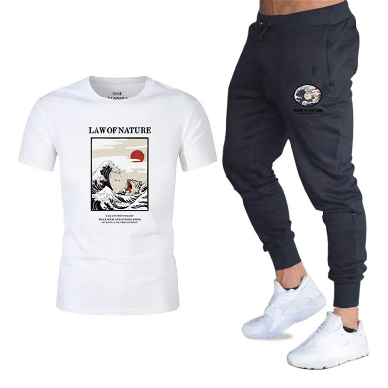 

Men Sportswear men Tracksuit New 2019 gym shirt fitness Summer men fashion brand tracksuit Top quality Casual shirt kit Fitness