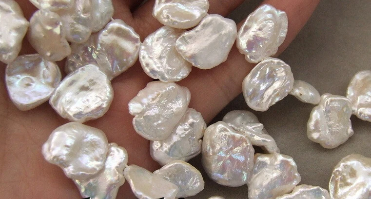 

huij 00712 1Strands 13x15mm White Keshi Pearl Top-drilled Bead 15