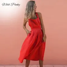 WildPinky Backless Cross Bow Red Midi Dress Sexy Sleeveless Button Bandage Lace Up Women Summer Dresses Spaghetti Strap Dress WildPinky Backless Cross Bow Red Midi Dress Sexy Sleeveless Button Bandage Lace Up Women Summer Dresses Spaghetti Strap Dress