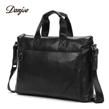 DANJUE Genuine Cow Leather Men's Briefcase High Quality Real Cowskin Business Handbag Brand New Office Work Shoulder Bag Black DANJUE Genuine Cow Leather Men's Briefcase High Quality Real Cowskin Business Handbag Brand New Office Work Shoulder Bag Black