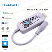DC12-28V mini wifi rgb/rgbw música tira controlador alexa google telefone casa wifi controlador para luz de tira