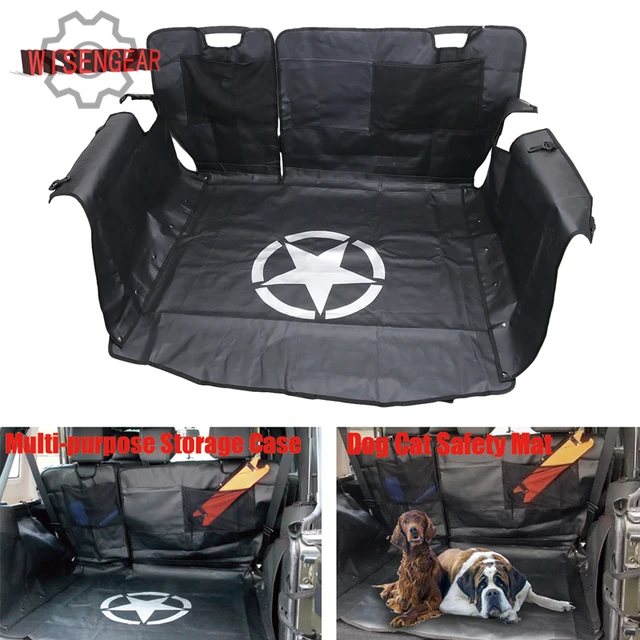 WISENGEAR Rear Bench Floor Mat Storage Cargo Liners for Jeep Wrangler