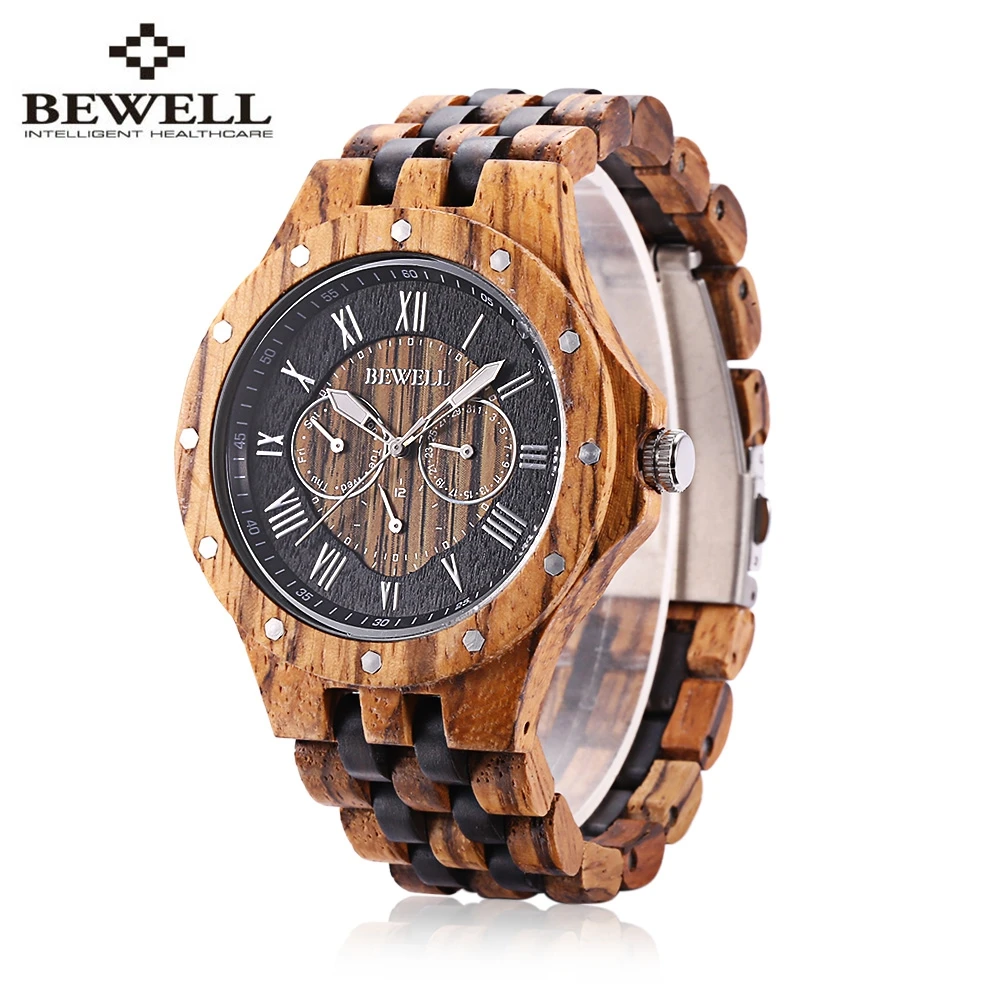 Мужские часы BEWELL, мужские деловые деревянные часы, мужские кварцевые часы, модные спортивные наручные часы relojes hombre