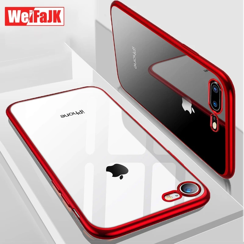 WeiFaJK الهاتف حقيبة لهاتف أي فون 8 7 6 زائد 6 s سيليكون لينة كوكه الفاخرة TPU كامل واضح الغطاء الخلفي ل فون 7 8 X XR XS ماكس حالة
