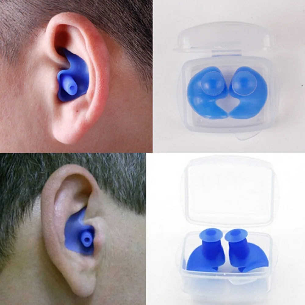 1 Pair Soft Swimming Ear Plugs Adult Silicone Waterproof Dust-Proof Spiral Earplugs Diving Water Sports Swimming Accessories
