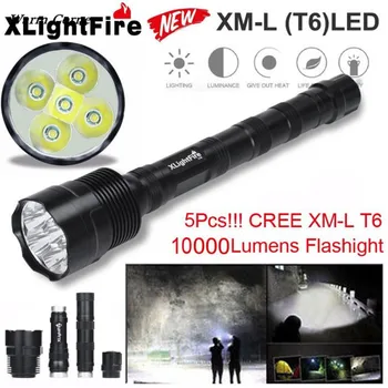 

1PC High Quality Tactical 5 x XML T6 LED Flashlight Torch Light 5 Modes 18650 Hunting Free Shipping #3D10
