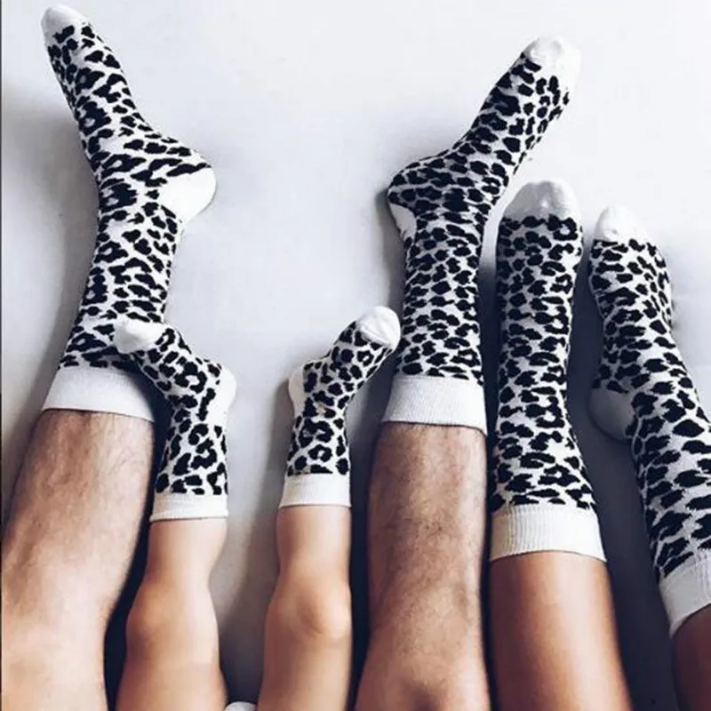 Весенне-летние Семейные Подходящие Носки забавные повседневные спортивные хлопковые носки для взрослых Детские носки с леопардовым принтом