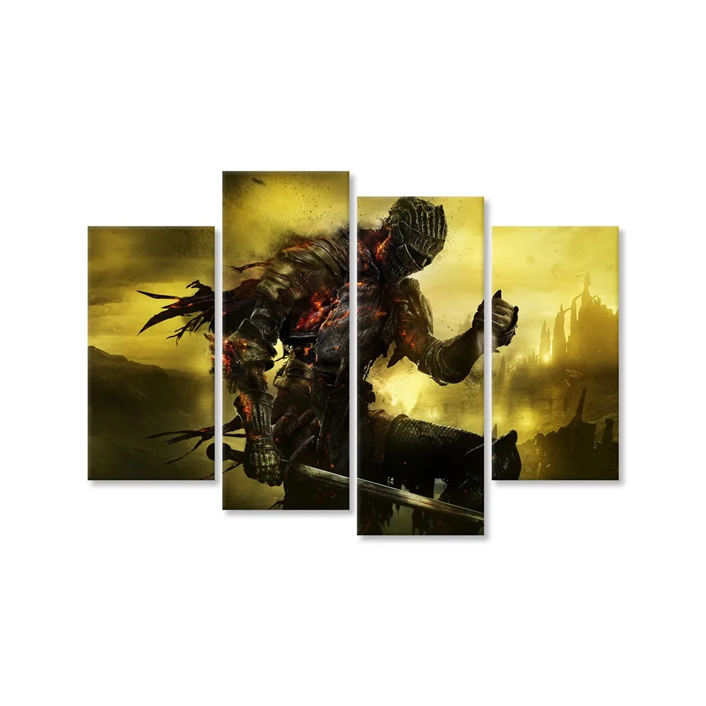 Soul of Cinder 4 шт./компл. Картина на холсте для стены Dark Souls 3 игровая картина гостиной
