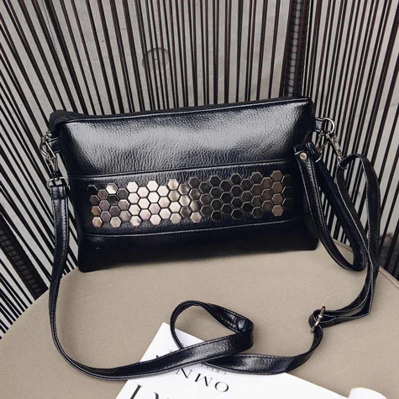 

TFTP-new fashion casual women PU leather rivet pack envelope package evening clutch shopping bag ladies shoulder bags