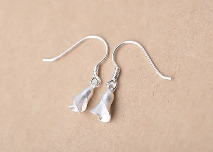 

Ziriris Fine Jewelry S925 Stering Silver Plant Earring Nice Tulip Brushed Silver Drop Earring Fish Hook Ladys Girls Women Gift