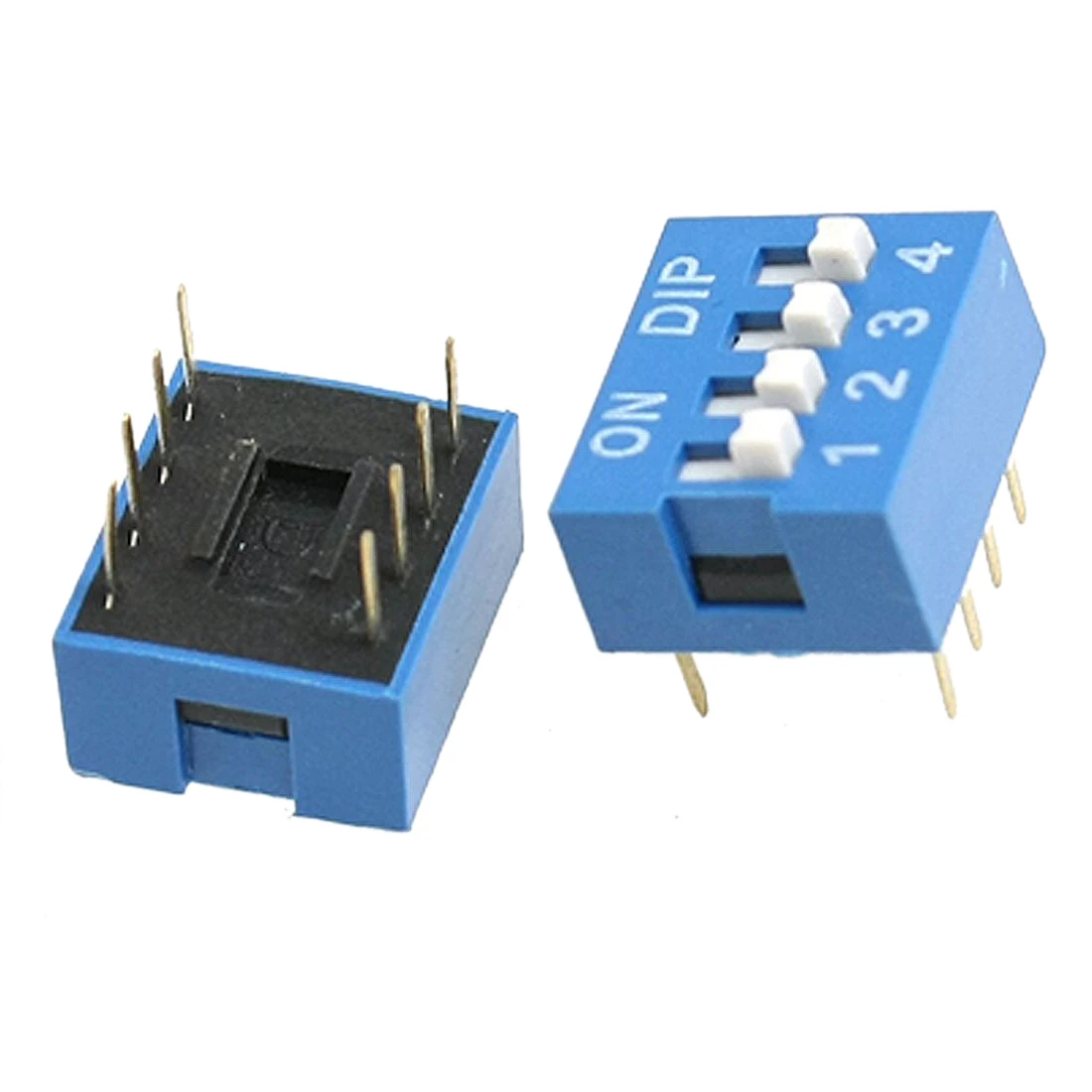 

10 Pcs 2 Row 8 Pin 4P Positions 2.54mm Pitch DIP Switch Blue