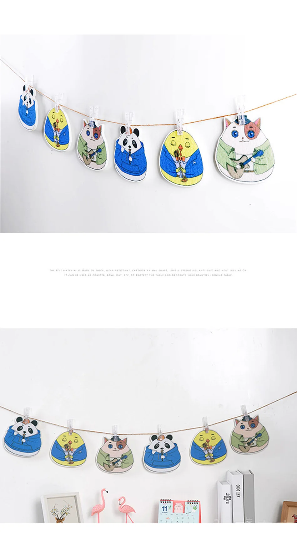Felt Cartoon Creative Cute Coaster Coffee Tea Cup Mug Drink Glass Pads Insulation Waterproof Desktop Non-slip Mat Kitchen Decor  (8)