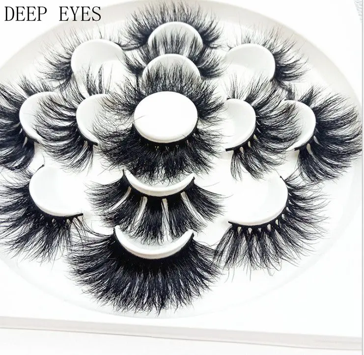 

7 pairs of natural 6D water mink false eyelashes 25mm long eyelash extension thick and elegant fluffy handmade eye makeup makeup