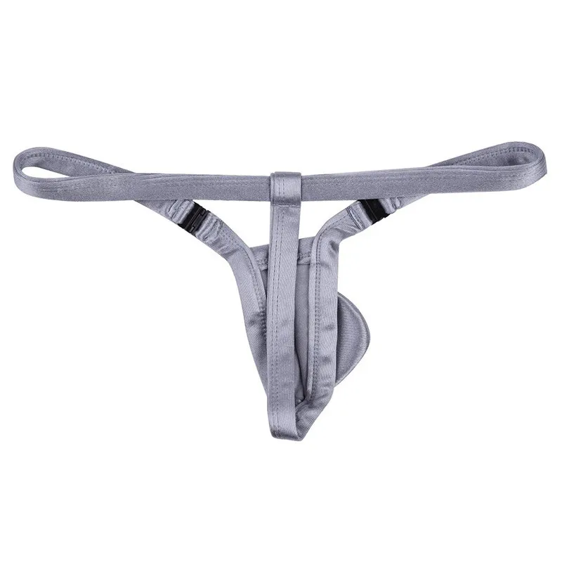iEFiEL Newest Mens Free Buckle Low Rise Stretchy Bikini G-string Underwear with Bulge Pouch Gay Bedtime Bikini Open Butt Panties