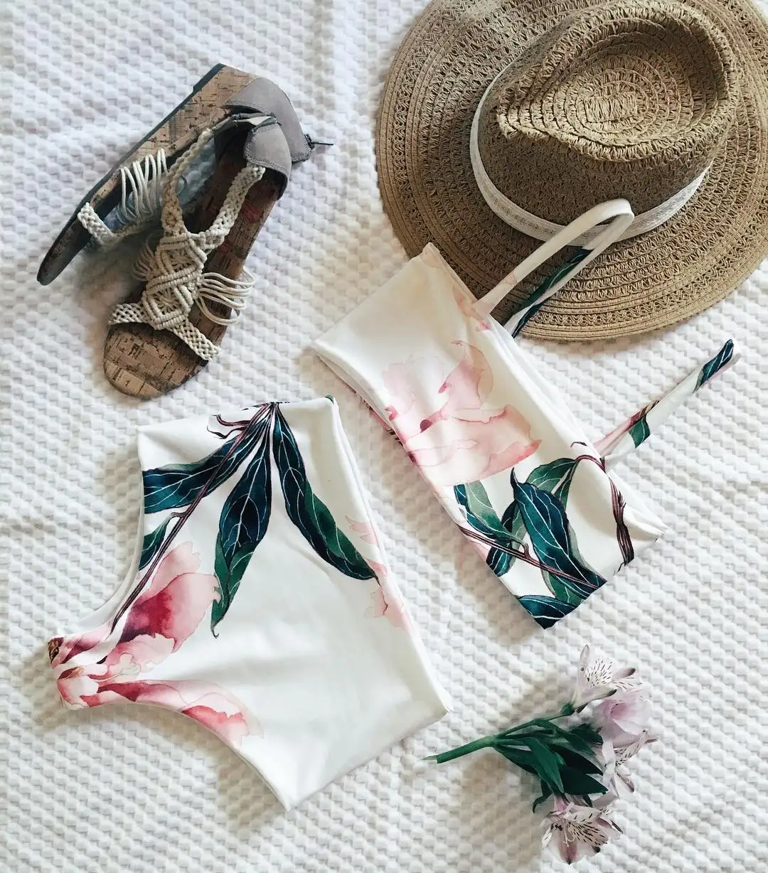 2017 Off The Shoulder Women Palm Leaf Print Bikini Set Lady Summer Beach Swimsuit Brazilian Bathing Suit maillot de bain 2sa |
