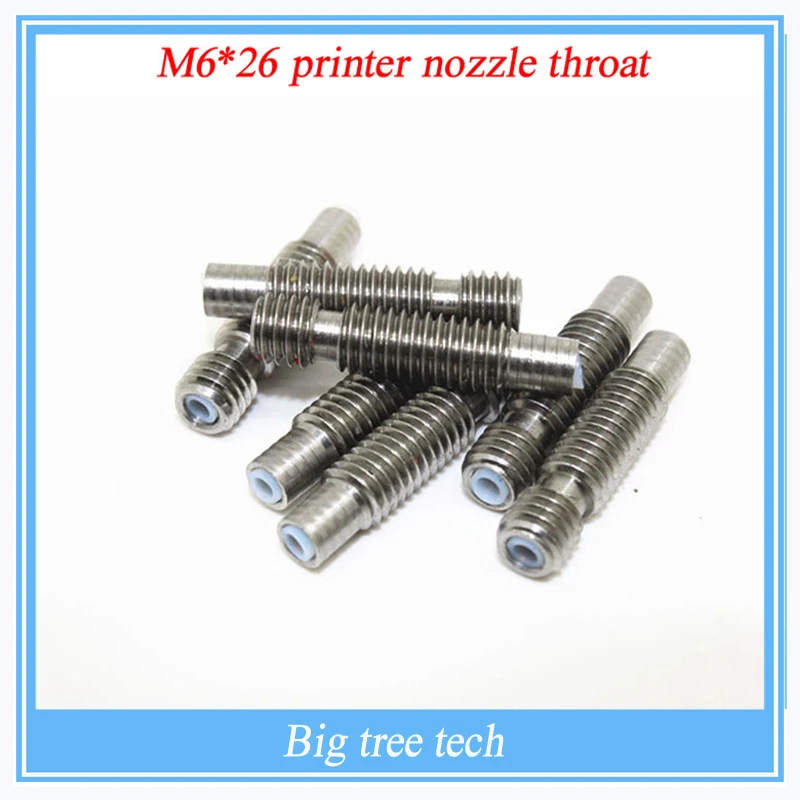 

10PCS RepRap 3D Printer M6*26 printer nozzle throat with Teflon tube 1.75mm/3.0mm