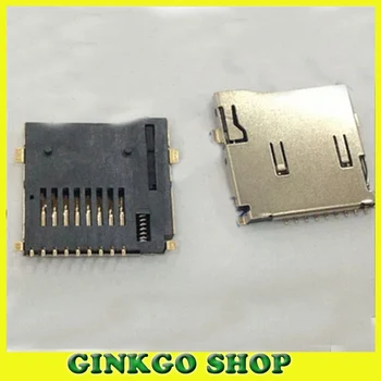 

50pcs/lot Gold-plating Foot Micro SD card holder connector Slot Sockect Push Type Soldering outside for Digital products