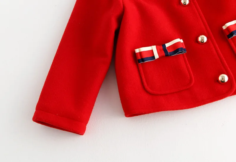 Модный детский осенне-зимний комплект одежды для девочек от 2 до 8 лет, шерстяной комплект одежды для девочек, пальто+ юбка, комплект из 2 предметов, комплекты для малышей