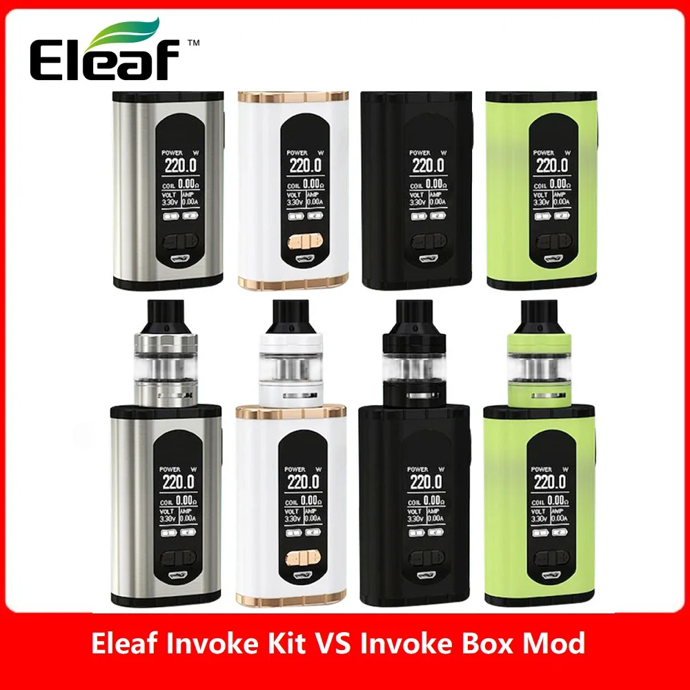Billig Heißer Original Eleaf Invoke 220W TC Box MOD Vs Eleaf Invoke Kit Max 220W Keine 18650 Batterie Box mod Vape Verdampfer Vs Drag 2 Shogun