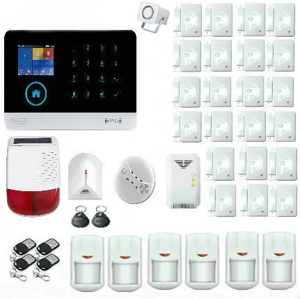YobangSecurity Touch Keypad Wireless WIFI GSM GPRS RFID Burglar Home Security Alarm System IOS Android with Solar Power Siren