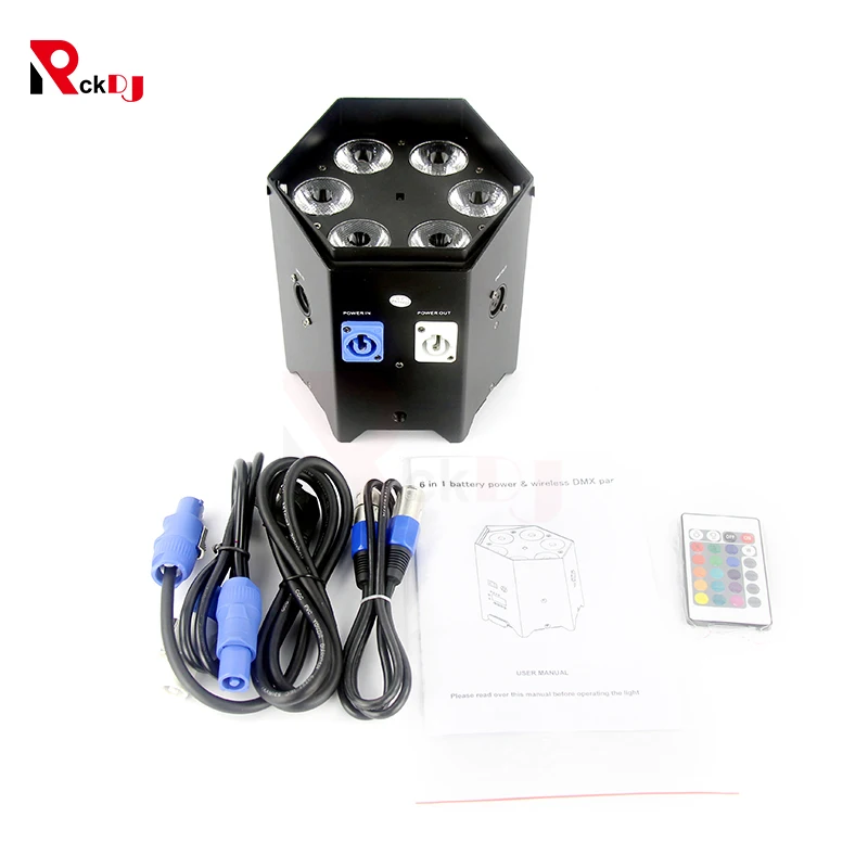 6x18 Вт RGBWA + УФ 6 в 1 светодиодные аккумуляторные беспроводные DMX и ИК пульт
