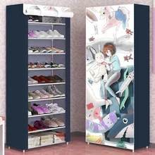 

Modern minimalist cartoon non-woven furniture livingroom decoration store multi-function shoe cabinet closet 10 layers shoe rack