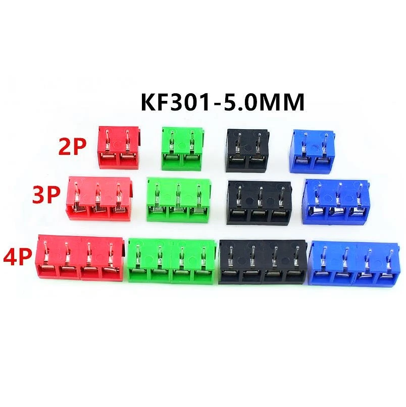 10 шт. KF301 2 P винт 5 0 мм Клеммная колодка Pin 3 pcb коннектор|Терминалы| |