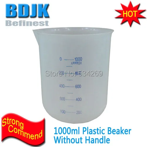 1000ml Plastic Laboratory Beaker with Spout and Graduated No Handle