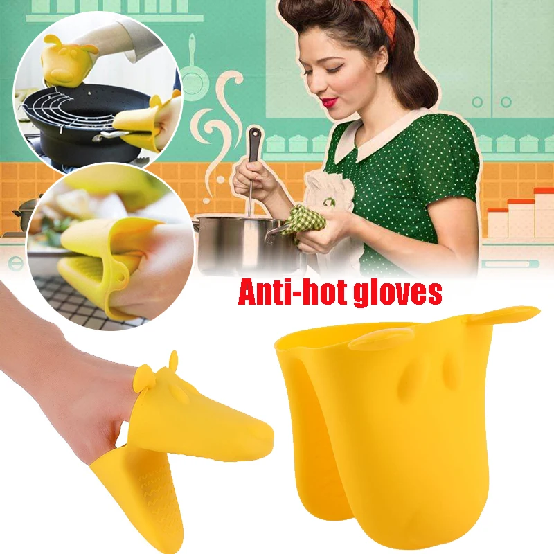 Perro de silicona forma microondas horno aislamiento térmico clip mano Guantes cocina hogar Accesorios cocina gadget