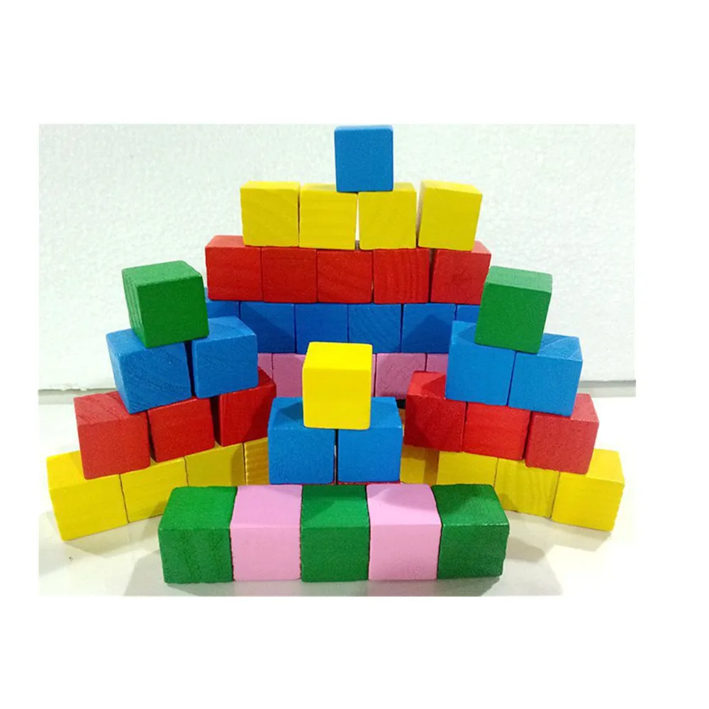 

20Pcs/set Colorful Wooden Stacking Up Building Blocks Square Cubes Baby Kids Stacking Stack Up Learning Education Toys