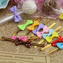 Милые, в горошек цветная проволочная металлическая проволока Оловянная для печенья/торта подарочная упаковка для хлебобулочных изделий украшения 50 шт./партия