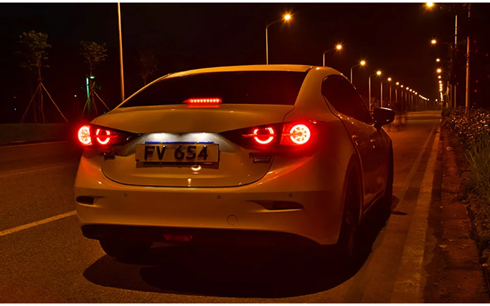 AKD Тюнинг автомобилей задние фонари для Mazda 3 Мазда 3 Axela- задние фонари светодиодный DRL ходовые огни Противотуманные фары с ангельскими глазками задние фонари