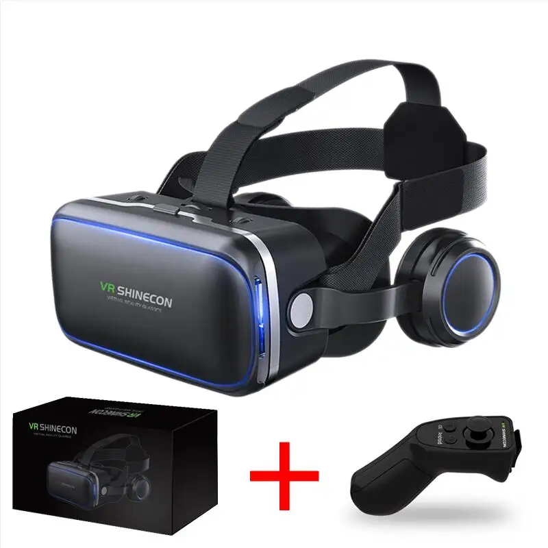 VR shinecon 6.0 гарнитура Версия Очки виртуальной реальности 3D очки гарнитура шлемы смартфон полный пакет+ контроллер