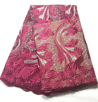 

nigerian lace fabric 2019 high quality lace for party french lace fabric 100% polyester latest african laces 5yards/lot