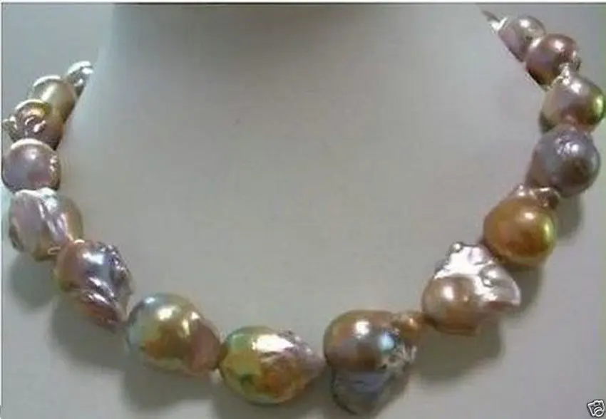 

Hot sale new Style >>>>>huge Color AAA 15-25mm south sea baroque pearl necklace 18 INCH 14KGP