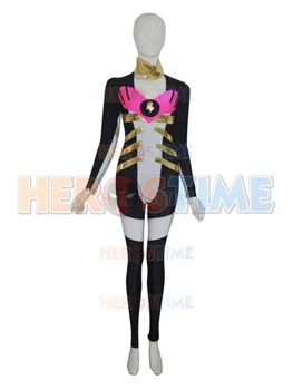 

Black White Custom Superhero Costume Spandex Halloween Cosplay Party Suit Free shipping