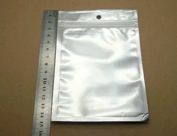 

500pcs silver clear plastic Zipper retail package bag versatile poly pp bag,cell phone USB Cable charger hang hole packaging bag