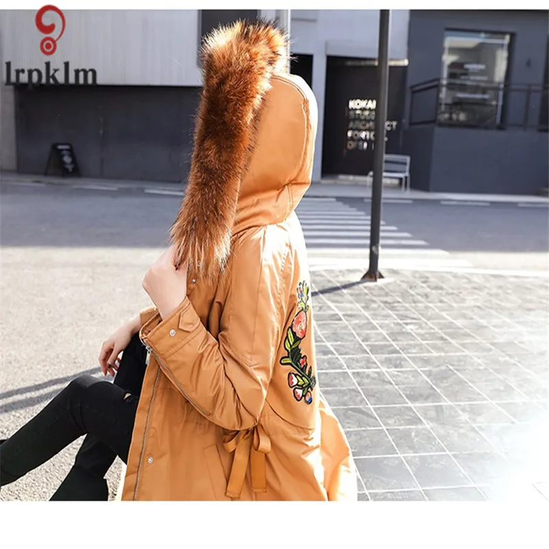 Parka Women Jackets Winter Long Hooded Women Winter Coat Korean Style Adjustable Waist 2018 New Parkas Female LZ980 (17)