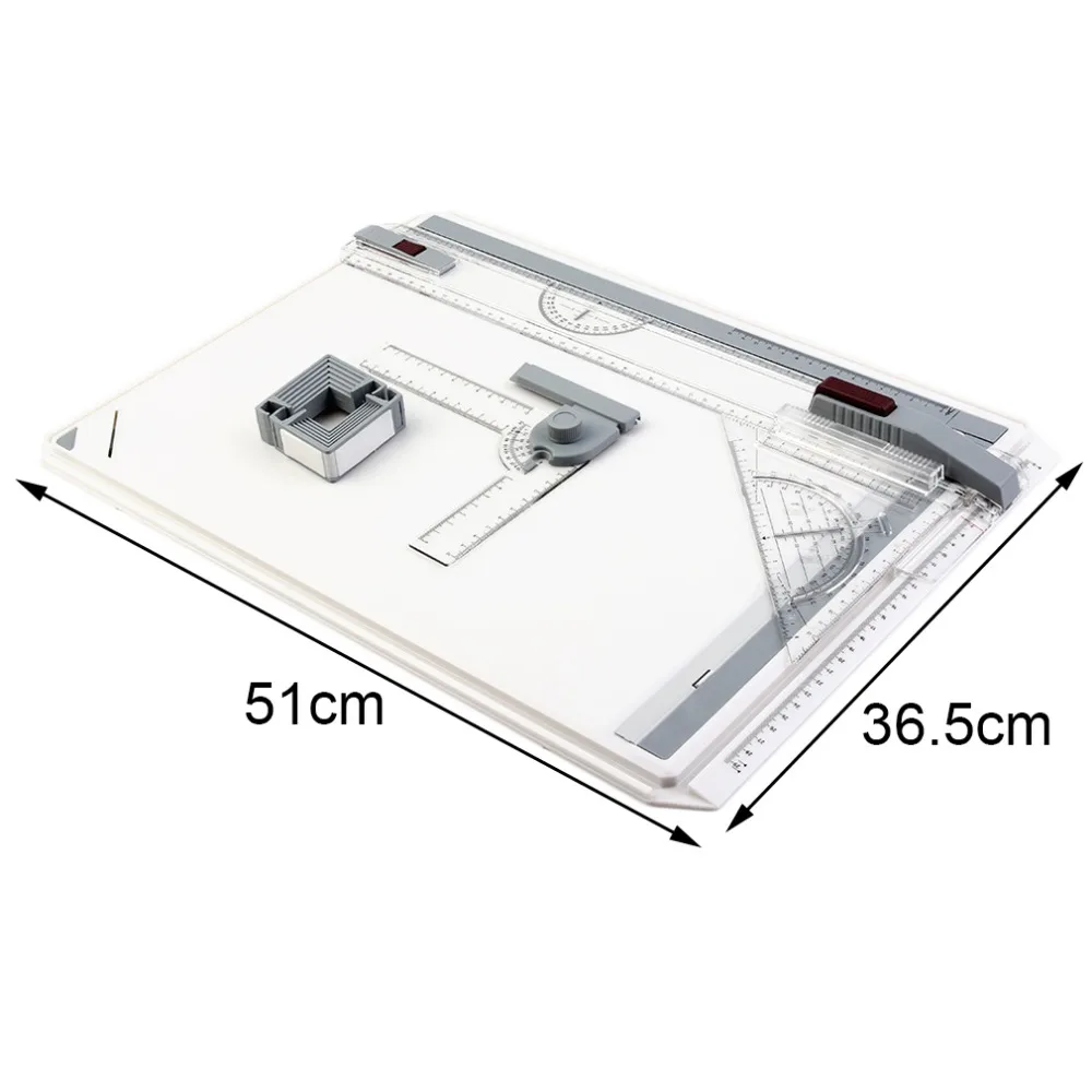 

Portable A3 Drawing Board Draft Painting Board with Parallel Rulers Corner Clips Head-lock Adjustable Angle Art Draw Tools