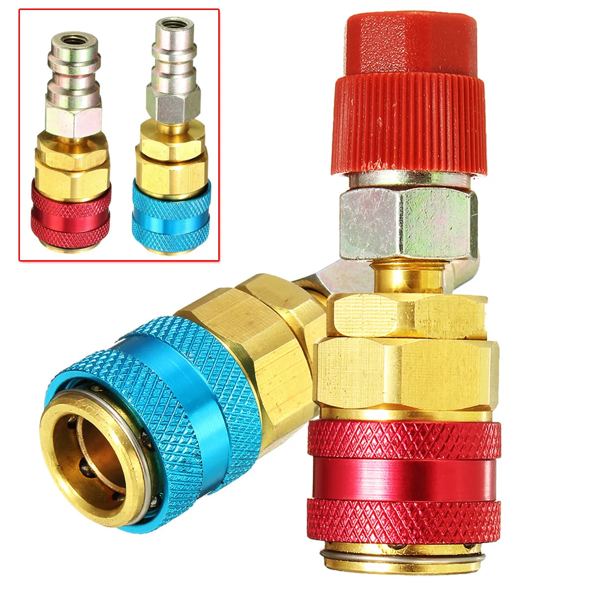 Ana R134A Quick Connector Adapter Coupler Auto A/C Manifold Gauge Low High Ac Hvac