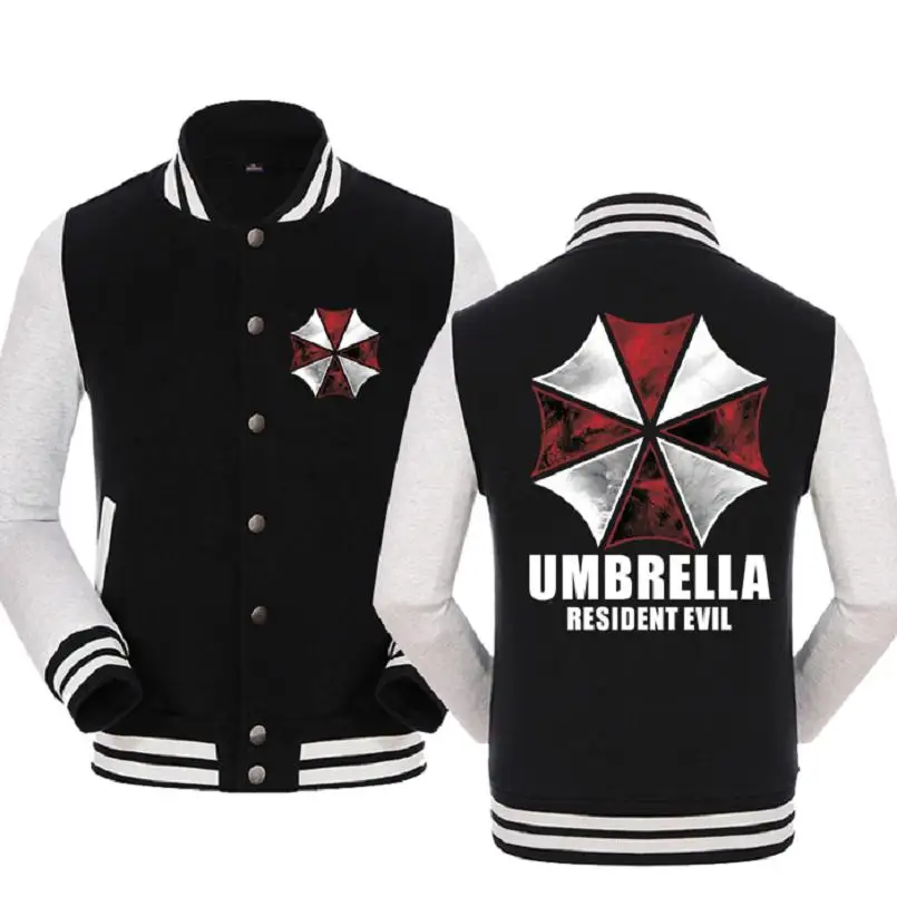 

High-Q Unisex Resident Evil Umbrella Corporation Baseball Uniform Hoodie Jacket Coat Harajuku Cardigan