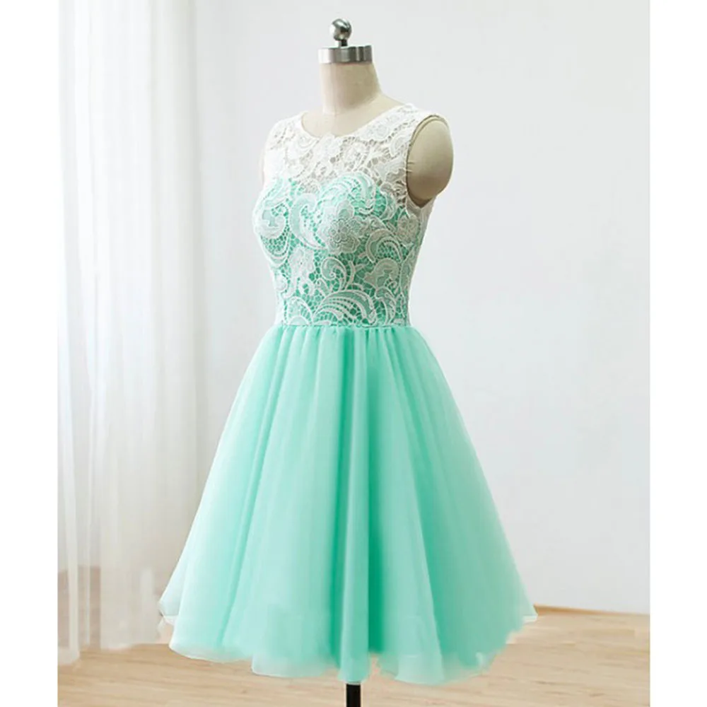 Cute-Mint-Green-Lace-Tulle-Back-Buttons-Knee-Length-Prom-Dresses-Short-Party-Dress-Vestido-De (2)