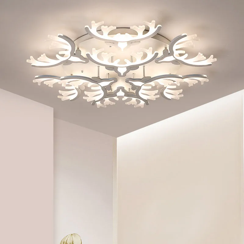 

LICAN Modern Ceiling Chandelier Lights for living room bedroom Kitchen Hallway White AC85-265V Dim Chandeliers Lighting Lustre