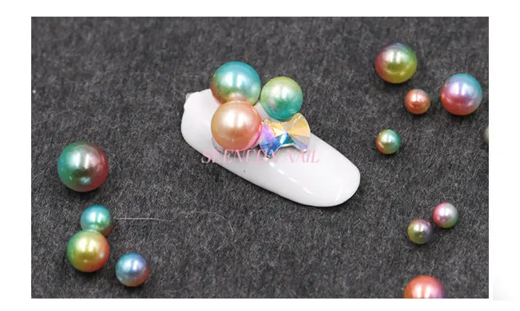 Conjunto de Pérolas Japonês da Arte do Unha Novo Caixas Unha Art Sereia Sinfonia Bola 3d Pérolas Cores Misturadas Estilo Faça Você Mesmo Decoração Kit 12 - Set 8 Sinfonia conjunto de Pérolas bola 3d pérolas