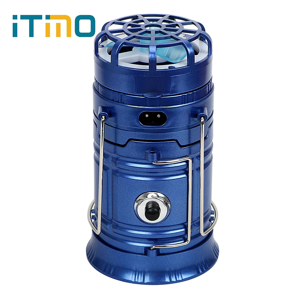 

ITimo LED Light With Fan Lightweight Solar Powered Portable USB Phone Charge Flashlight Collapsible Outdoor Camping Hiking Lamp