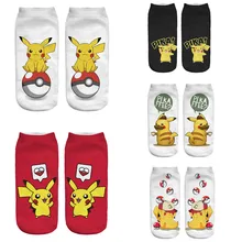 Женские носки в стиле Харадзюку С 3D милым принтом Пикачу, короткие удобные Чулочные изделия, Meias Calcetiness Calzini Chaussette Femme