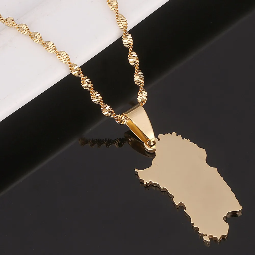 Stainless Steel Italy Sardinia Map Necklace Gold Color Trendy Sardegna Sardaigne Jewelry Gifts 4