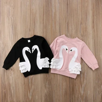 

Toddler Kid Baby Girl Cotton Cartoon Long Sleeve Lace T-shirt Top Sweatshirt Pullover