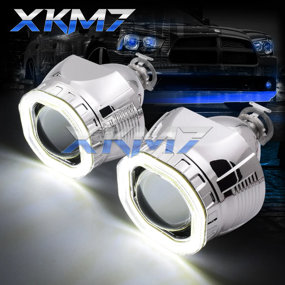 Биксеноновые линзы XKM7 проектор с ангельскими глазками 2 5 дюйма H1 HID светодиодный